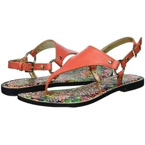 Sam Edelman Greta Orange Thong Slingback Sandals Size 8